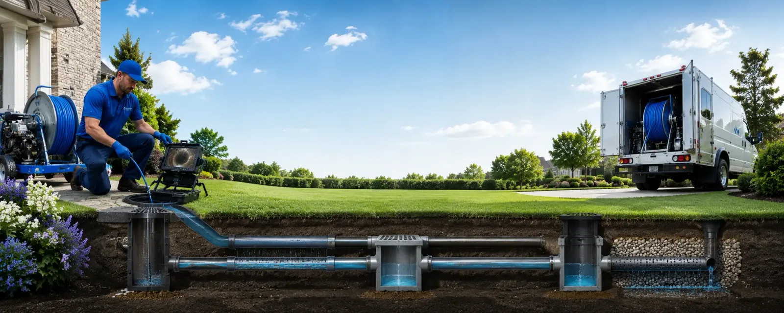 Outdoor drain cleaning information for Hall, NY